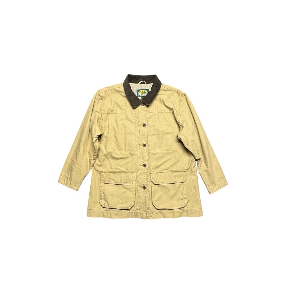 Cabelas Canvas Barn Chore Coat Jacket Womens XXL Tan Lined Field Corduroy Collar